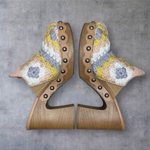 Lucky Brand Multicolor Crochet Mules